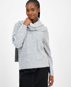 �A���h�m�E�f�B�X ���f�B�[�X �A�E�^�[ �j�b�g�E�Z�[�^�[ �Z�[�^�[ And Now This Women's Scarf-Neck Sweater Med Heather Grey �O���[