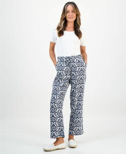 `[^[Nu fB[X {gX JWApc v` vg pc Charter Club Petite Tile Print Drawstring Pants Til Esc Inu Blu