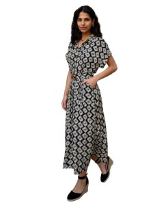 ���~�L�� ���f�B�[�X �g�b�v�X �����s�[�X �V���c�����s�[�X �~�f�B �V���c Yumi Women's Midi Shirt Dress With Matching Belt Black �u���b�N