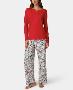 q[ fB[X A_[EFA iCgEFA W[W[ Hue Women's Timeless Jersey Folded Set Red Penguin Floral bh