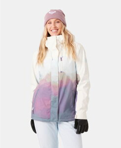LV[ fB[X AE^[ p[J[EXEFbg WPbg Roxy Women's Jetty 3-Way Adjustable Hooded Snow Jacket Blurry Escape