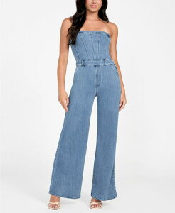 �Q�X ���f�B�[�X �{�g���X �J�W���A���p���c �m�[�X���[�u �f�j�� �W�����v�X�[�c GUESS Women's Donna Sleeveless Denim Jumpsuit Mandara �f�j��