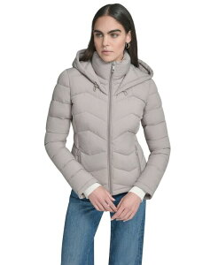 JoNC fB[X AE^[ WPbgEu] R[g Calvin Klein Women's Short Zip-Up Hooded Puffer Coat Atmosphere