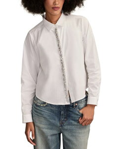 ���b�L�[�u�����h ���f�B�[�X �g�b�v�X �V���c Lucky Brand Women's Bejeweled Button-Up Shirt Bright White �z���C�g