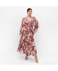 VeB[VbN fB[X gbvX s[X }LVs[X vg }LV CITY CHIC Women's Instinct Snake Print Maxi Dress Viper