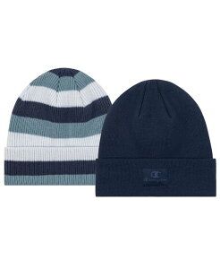 �`�����s�I�� �����Y �A�N�Z�T���[ �X�q �h�J ���S Champion Men's 2-Piece Charlie Logo Embroidered Beanie Set Blue combo �u���[