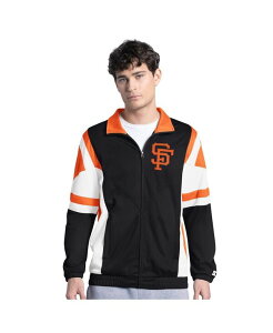 �X�^�[�^�[ �����Y �A�E�^�[ �W���P�b�g�E�u���]�� �W���P�b�g Starter Men's Black/Orange San Francisco Giants Contender Tricot Full-Zip Track Jacket Black Orange �u���b�N