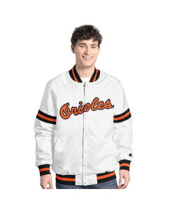 �X�^�[�^�[ �����Y �A�E�^�[ �W���P�b�g�E�u���]�� �W���P�b�g Starter Men'sWhite Baltimore Orioles Cooperstown Scout Full-Snap Varsity Jacket White �z���C�g