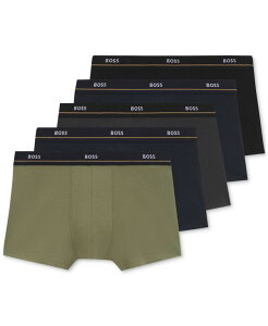 �q���[�S�{�X �����Y �A���_�[�E�F�A �{�N�T�[�p���c ���S Hugo Boss Men's Essential 5-Pk. Logo Waistband Trunks Navy Grey Green Grey Black �u���b�N