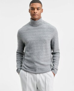 �A���t�@�j �����Y �A�E�^�[ �j�b�g�E�Z�[�^�[�g���l�b�N Alfani Men's Textured Zig-Zag Turtleneck Sweater Cement Gray �O���[