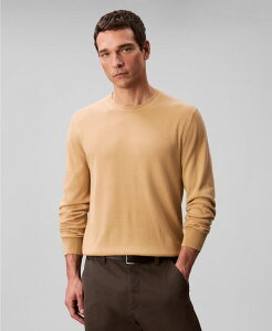 �J���o���N���C�� �����Y �A�E�^�[ �j�b�g�E�Z�[�^�[ �N���[�l�b�N Calvin Klein Men'supima Crewneck Sweater Pyramid Gold �S�[���h