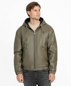 �Q�X �����Y �A�E�^�[ �W���P�b�g�E�u���]�� GUESS Men's Hooded Full-Zip Jacket Oak Shade