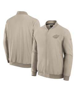 t@ieBNX Y AE^[ WPbgEu] Fanatics Men's Tan Minnesota Wild Authentic Proad Lightweight Full-Zip Bomber Jacketan ^