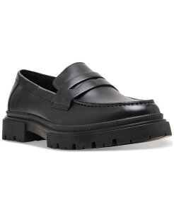 XeB[u }f Y V[Y Xb|E[t@[ U[ Steve Madden Men's Akkron Leather Lug-Sole Penny Loafers Black Leather ubN