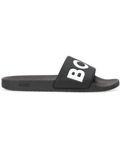 �q���[�S�{�X �����Y �V���[�Y �X���b�|���E���[�t�@�[ �T���_�� Hugo Boss Men's Aryeh Slip-On Slide Sandals Black �u���b�N