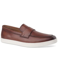 At@j Y V[Y Xb|E[t@[ U[ Alfani Men's Callumm Leather Slip-On Saddle Loafers Burnt Copper Leather
