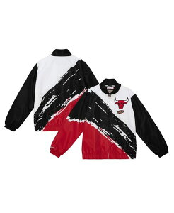 ~b`F&lX Y AE^[ WPbgEu] Mitchell & Ness Men'sWhite Chicago Bulls Paintbrush Full-Zip Windbreaker Jacket White zCg