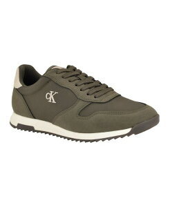 �J���o���N���C�� �����Y �V���[�Y �X�j�[�J�[ ���[�X Calvin Klein Men's Gallden Lace-Up Casual Sneakers Dark Green �O���[��
