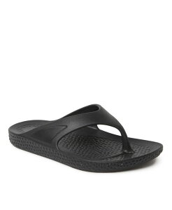 �f�B�A�t�H�[���Y �����Y �V���[�Y �T���_�� Dearfoams Men's EcoCozy Sustainable Comfort Flip Flop Thong Sandal Black �u���b�N