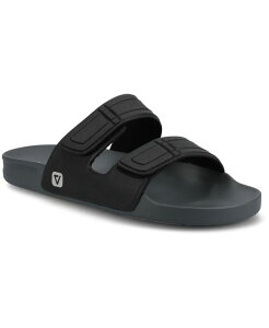 �o���X �����Y �V���[�Y �T���_�� Vance Co. Men's Mario Comfort Adjustable Strap Slide On Sandals Black �u���b�N