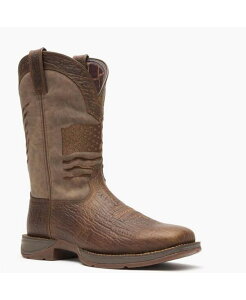 �h�D�����S �����Y �V���[�Y �u�[�c�E���C���u�[�c Durango Men's Rebel by Brown Distressed Flag Embroidery Western Boot Acorn �u���E��