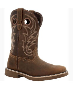 W[Wu[c Y V[Y u[cECu[c GEORGIA BOOT Men's Core 37 Western 11" Waterproof Pull-On Work Boot Brown uE