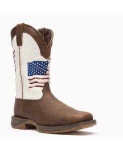 �h�D�����S �����Y �V���[�Y �u�[�c�E���C���u�[�c Durango Men's Rebel by Distressed Flag Embroidery Western Boot Bay brown and white �z���C�g