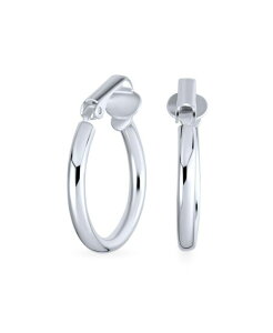 �u�����O ���f�B�[�X �A�N�Z�T���[ �s�A�X�E�C�������O Bling Jewelry Classic Basic Simple Tube Lightweight Clip On Hoop Earrings Non Pierced Earsterling Silver .75 Diameter Silver �V���o�[