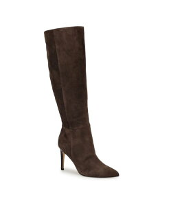 �i�C���E�F�X�g ���f�B�[�X �V���[�Y �p���v�X �g�[�� �u�[�c Nine West Women's Richy Tall Stiletto Boots Regular & Wide Calf Dark Brown Suede �u���E��