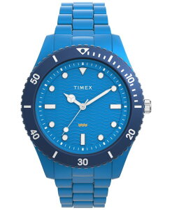 ^CbNX Y ANZT[ rv TVc Timex Men's Quartz Analog Blue Stainlessteel Watch 42mm Blue u[