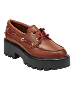 }[NEtBbV[ fB[X V[Y pvX vbgtH[ [X [t@[ Marc Fisher LTD Women's Peyten Laced Platform Lug Loafers Cognac Leather