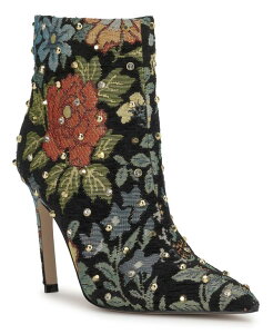 �W�F�V�J�V���v�\�� ���f�B�[�X �V���[�Y �p���v�X �u�[�c Jessica Simpson Women's Wilonix Stiletto Pointed-Toe Booties Black Harvest Jacquard Stud �u���b�N