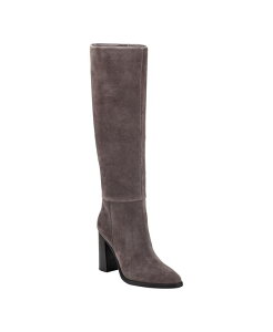 �}�[�N�E�t�B�b�V���[ ���f�B�[�X �V���[�Y �p���v�X �g�[�� �u�[�c �q�[�� Marc Fisher LTD Women's Lannie Tall Block Heel Boots Regular & Wide Calf Gray Suede �O���[