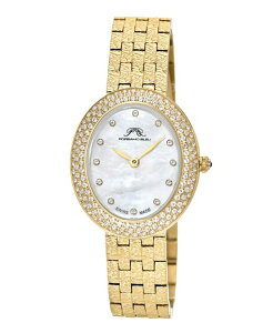 |Tu[ fB[X ANZT[ rv TVc Porsamo Bleu Women's Angelica Watch with Mother of Pearl Dial Topaz Gemstones and Stainlessteel Bracelet 1342BANS Gold tone S[h