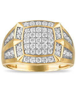 �G�X�N�@�C�A ���f�B�[�X �A�N�Z�T���[ �����O Esquire Men's Jewelry Lab-Grown Diamond Ring (1 ct.w.) in 14k Gold-Plated Sterling Yellow Gold �C�G���[