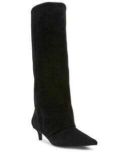 XeB[u }f fB[X V[Y pvX u[c q[ Steve Madden Women's Luca Slouchy Kitten-Heel Dress Boots Regular & Wide Calf Black Suede ubN