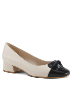 AY[ fB[X V[Y pvX t[ Lbv U[ t[ q[ Azura Women's Angelinite Leather Slip-On Cap-Toe Shoes with Floral Applique Cushioned Leather Insole and Flexible Low Heel Everyday Comfort