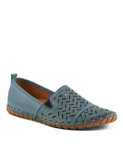 XvOXebv fB[X V[Y pvX JbgAEg U[ [t@[ Spring Step Kapri Flexibleather Loafer with Cutout Detail and Removable Arch Support Insole Blue u[