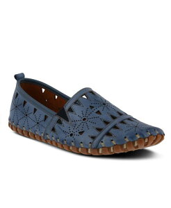 XvOXebv fB[X V[Y pvX U[ [t@[ Spring Step Fusaro Laser-Cut Leather Loafers with Removable Insole Blue u[