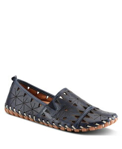 XvOXebv fB[X V[Y pvX U[ [t@[ Spring Step Fusaro Laser-Cut Leather Loafers with Removable Insole Navy lCr[