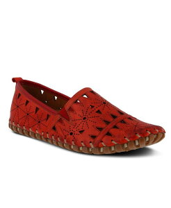 XvOXebv fB[X V[Y pvX U[ [t@[ Spring Step Fusaro Laser-Cut Leather Loafers with Removable Insole Red bh
