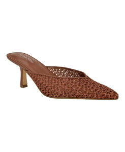 �J���o���N���C�� ���f�B�[�X �V���[�Y �p���v�X �q�[�� Calvin Klein Women's Camilly Slip-On Kitten Heel Pumps Dark Natural Woven