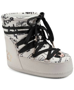 J[ K[tFh fB[X V[Y u[cECu[c KARLAGERFELD PARIS Women's Pavan Ikonic Moon Bootsoft White Multi zCg