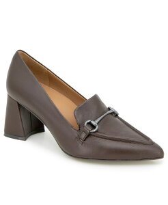 WFg\EY fB[X V[Y pvX [t@[ q[ Gentle Souls Women's Dionne Pointed Toe Heeled Loafers Chocolate Leather `R[g