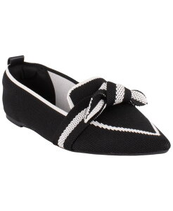 �^�n�� ���f�B�[�X �V���[�Y �p���v�X �j�b�g Tahari Women's Florentia Knit Pointed Toe Flats Black �u���b�N