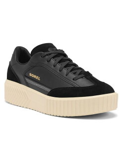 �\���� ���f�B�[�X �V���[�Y �X�j�[�J�[ ���[�X Sorel Women's Onave T-Toe Lace-Up Sneakers Black Honey White �z���C�g