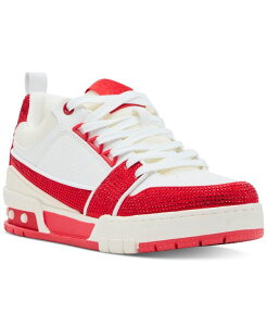 �X�e�B�[�u �}�f�� ���f�B�[�X �V���[�Y �X�j�[�J�[ ���[�X Steve Madden Skater-R Chunky Lace-Up Sneakers Red Multi Rhinestone ���b�h