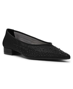 �A���N���C�� ���f�B�[�X �V���[�Y �p���v�X Anne Klein Women's Carisle-C Embellished Pointed Toe Flats Black Crystal �u���b�N