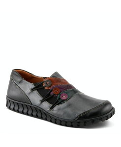 �X�v�����O�X�e�b�v ���f�B�[�X �V���[�Y �p���v�X �J���[�u���b�N ���U�[ Spring Step Neeta Colorblock Leather Slip-On Shoe with Removable Insole and Flexible Comfort Sole Dark grey multi �O���[