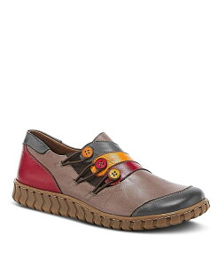 �X�v�����O�X�e�b�v ���f�B�[�X �V���[�Y �p���v�X �J���[�u���b�N ���U�[ Spring Step Neeta Colorblock Leather Slip-On Shoe with Removable Insole and Flexible Comfort Sole Grey multi �O���[